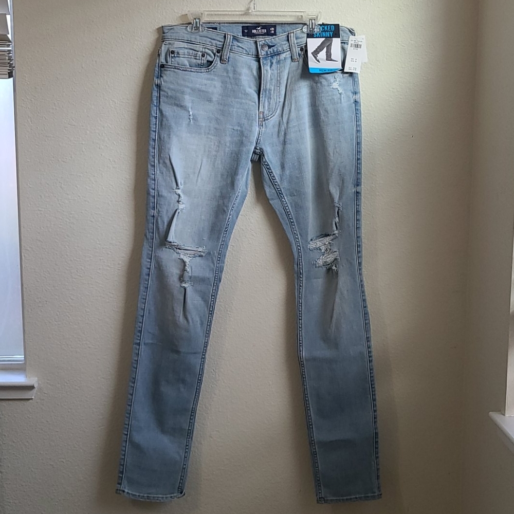 Hollister Men's Stacked Skinny Ripped Jeans